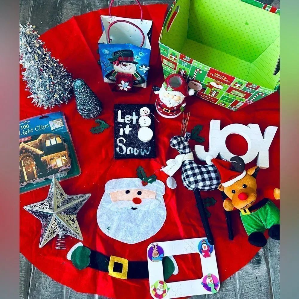 Christmas Holiday Santa Snowman Decor 13-pc Bundle Lot